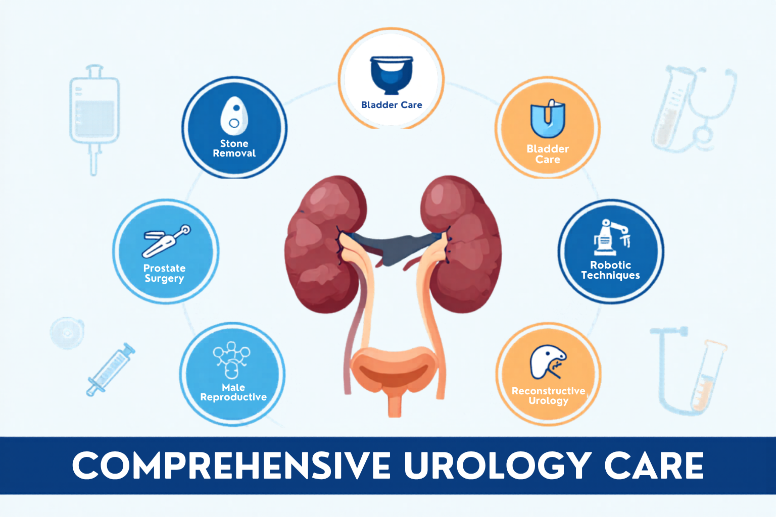 Infographic showing tips for healthy kidneys including hydration, balanced diet, exercise, regular check‑ups, and avoiding smoking and alcohol.