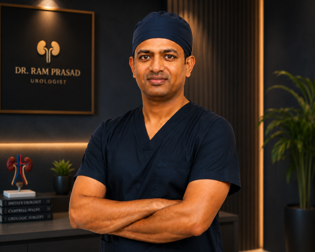 Dr. Ram Prasad, Consultant Urologist and Andrologist in Hyderabad, specializing in laser, laparoscopic and robotic urology surgeries.