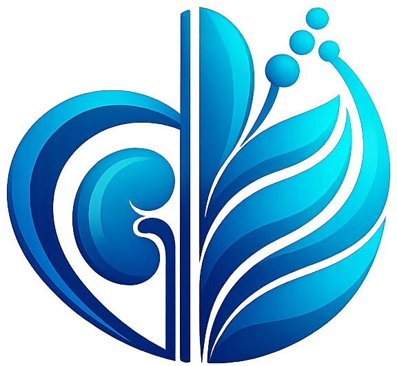 Dr. Ram Prasad Urologist logo with kidney-inspired medical symbol
