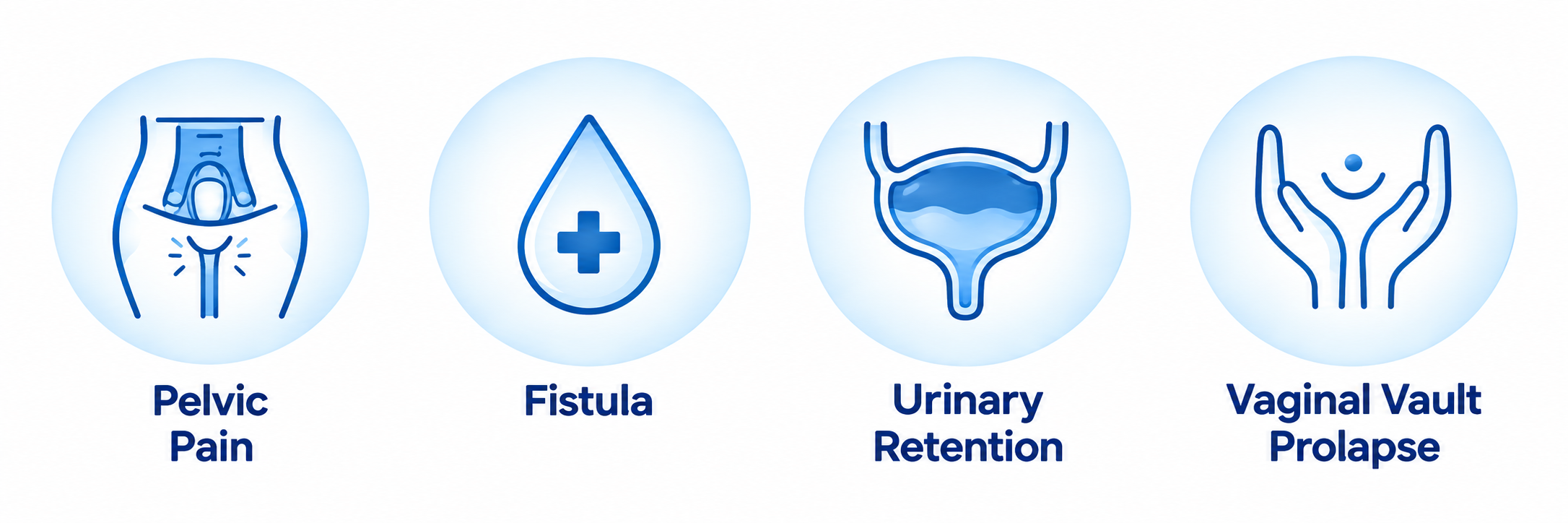 Women’s urology conditions including pelvic pain, fistula, urinary retention and vaginal vault prolapse